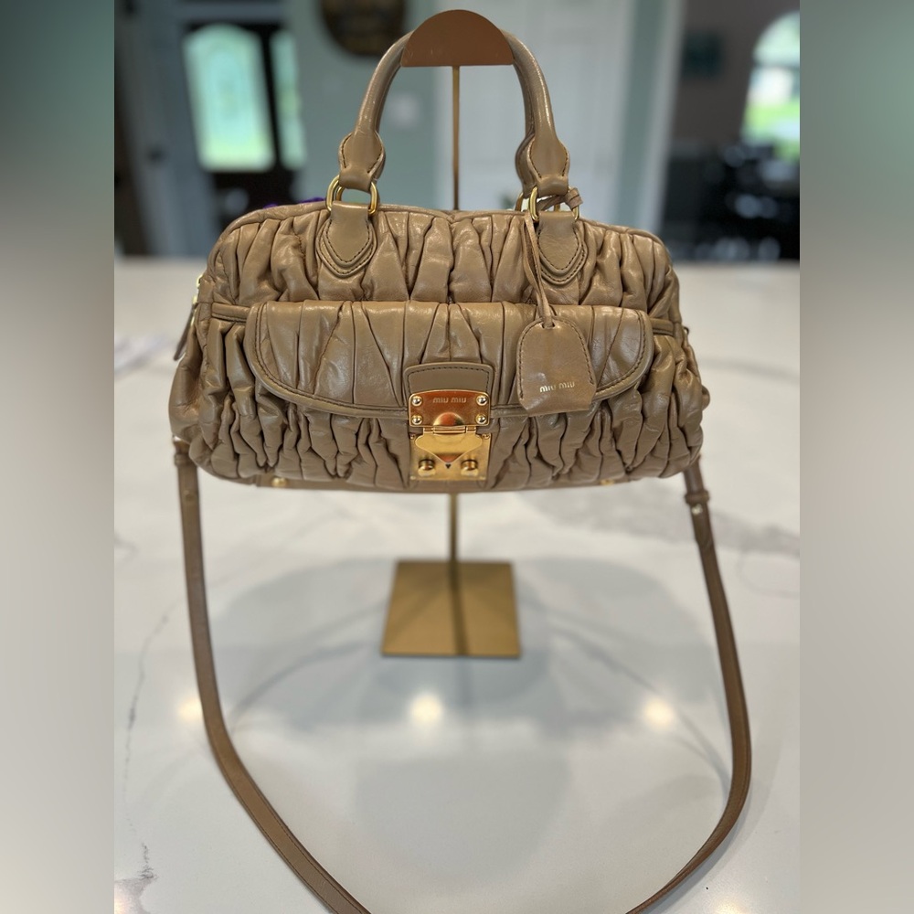 Miu Miu Matelassé Satchel w/ Keys + Authentic Miu Miu Key Holder Bundle